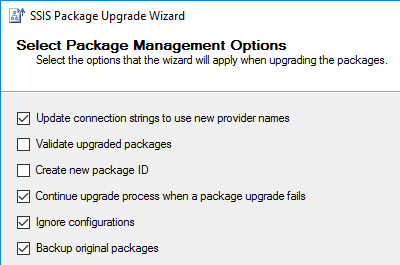 SSIS Upgrade options
