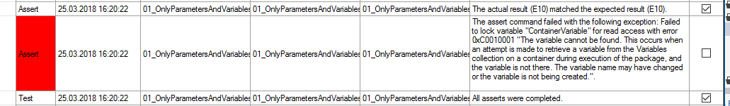 Assert - variable scope error